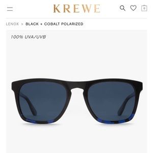 Brand New KREWE Sunglasses. All black, with a hint of cobalt blue in the frame
